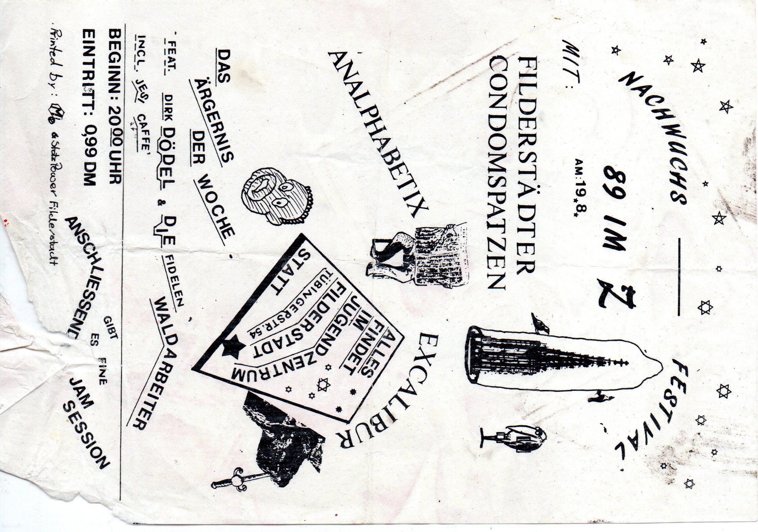 Excalibur: Nachwuchsfestival im Z 1989 — Ankündigung