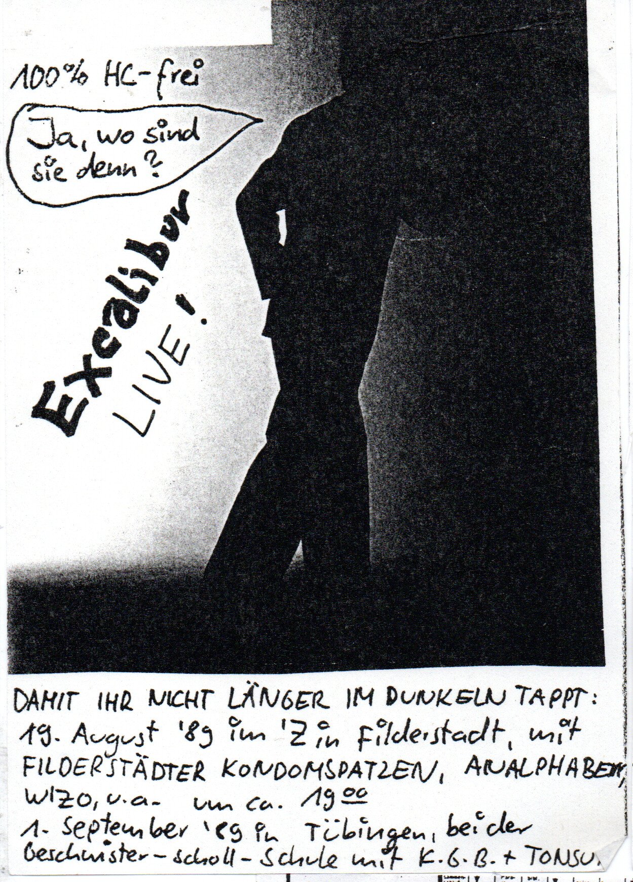 Excalibur: „Excalibur Live! 100 % HC-frei“ — Flyer (1)