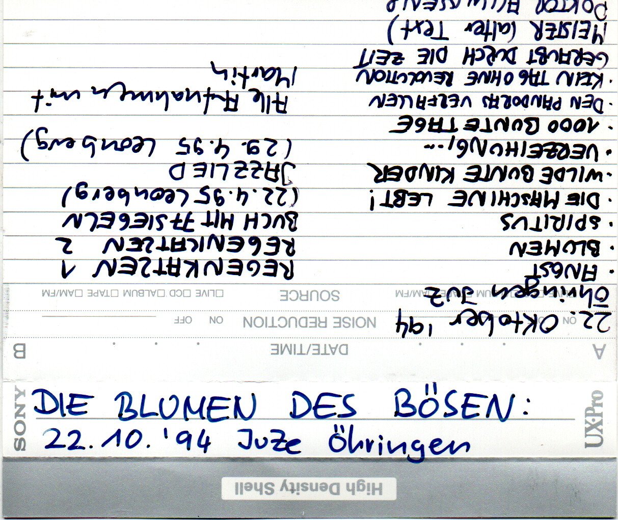 Live im JuZe Öhringen, 22. Oktober 1994