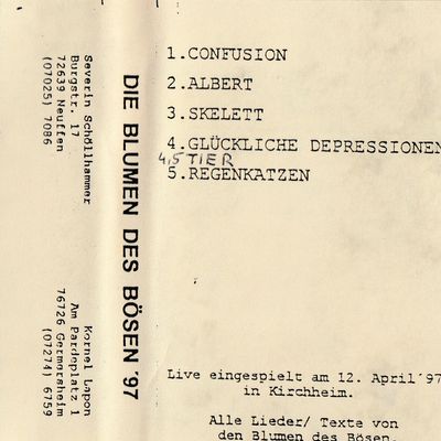 Maschinengeschriebene Titelliste, dazu handschriftlich ergänzt „4,5 Tier“